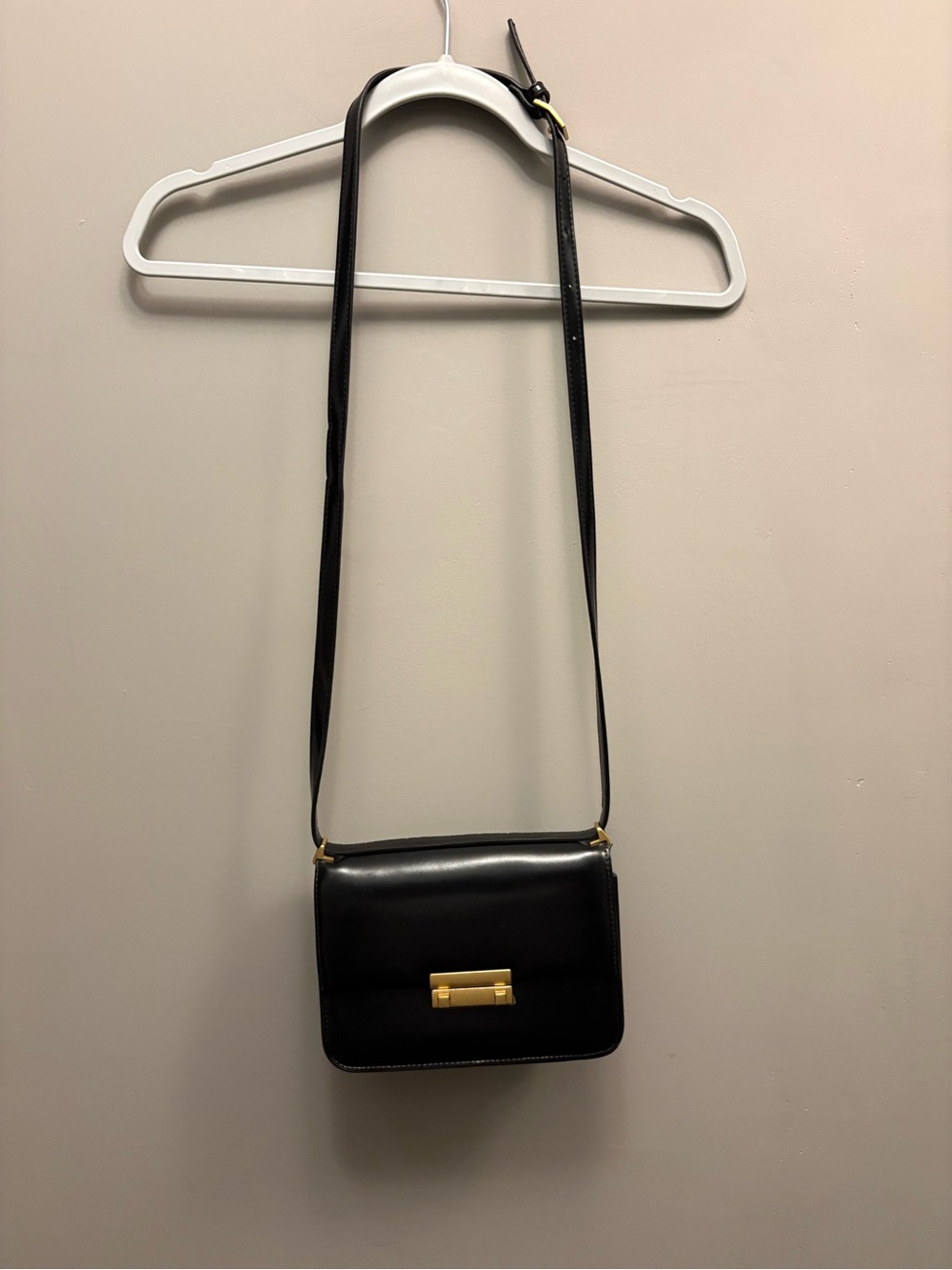 H&M Black Crossbody Bag with Gold Hardware